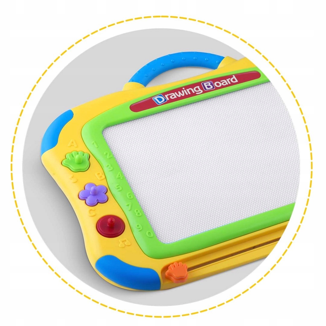 Znikopis tablica do rysowania dla dzieci magnetyczna Ricokids - żółty Materiał guma plastik