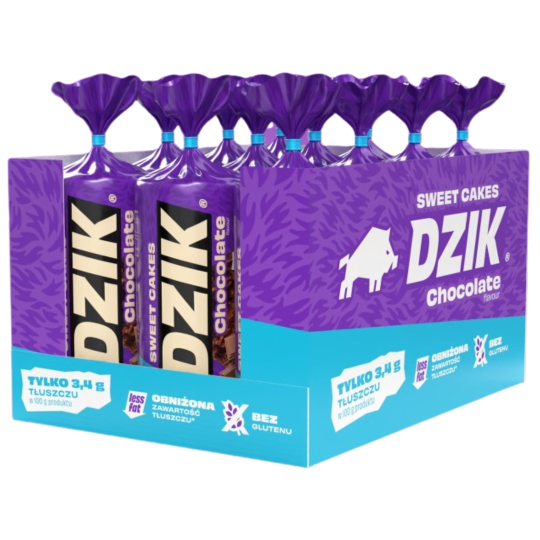 Levně Wk Dzik Kukuřičné oplatky s čokoládovou příchutí, nízkotučné, 120 g x 12 ks