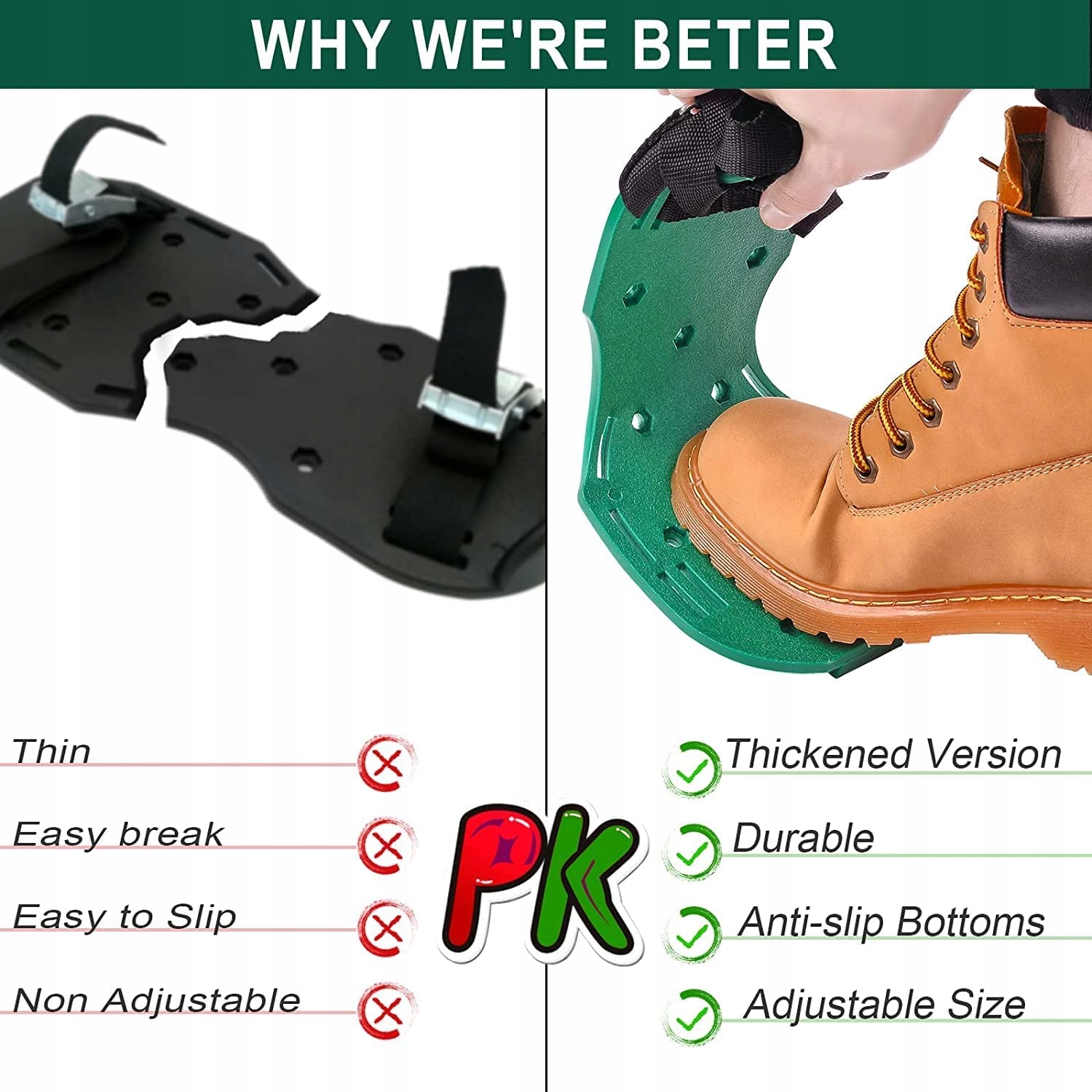 NAPOWIETRZACZ DO TRAWNIKA KOLCE NA BUTY PREMIUM Głębokość robocza max 4 mm