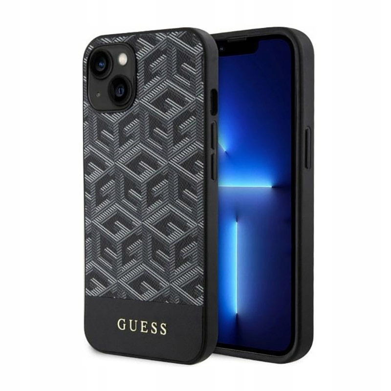 Guess GCube Stripes MagSafe – Pouzdro pro iPhone 14 (Černé)