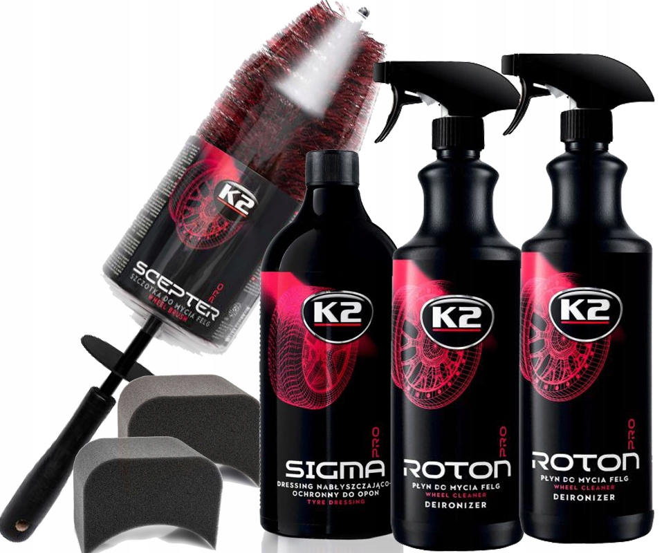 K2PRO ZESTAW DO MYCIA PIELĘGNACJI OPON FELG+GRATIS