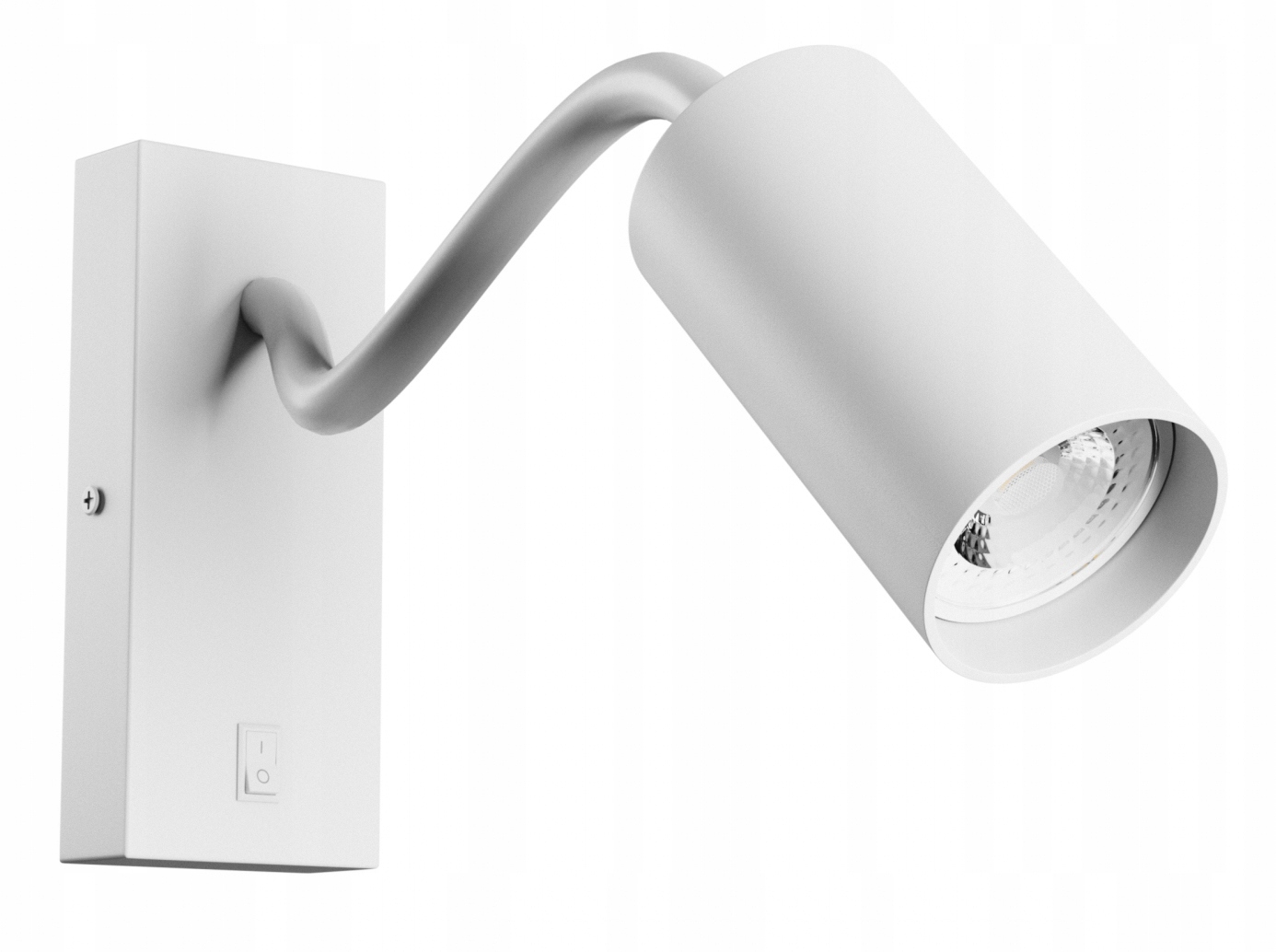 Kinkiet ścienny lampa ścienna z wyłącznikiem Tubo biały na ruchomym peszlu