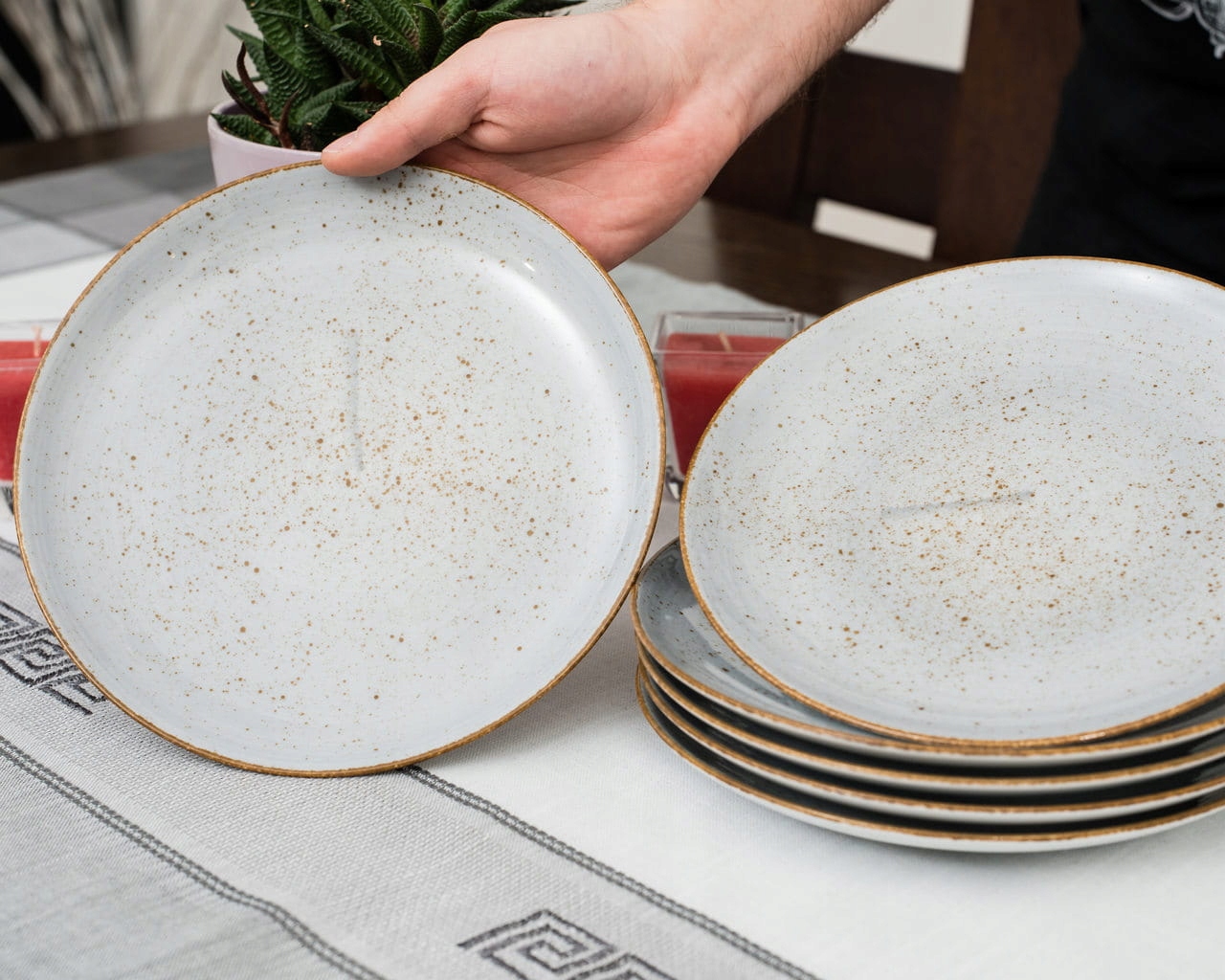 ZESTAW 6 TALERZY DESEROWYCH SIWY LUBIANA 20,5 CM Linia Boss