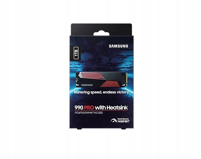 SAMSUNG Dysk SSD 1TB 990PRO Heatsink M2 NVMe PCIe Maksymalna prędkość zapisu 6900 MB/s