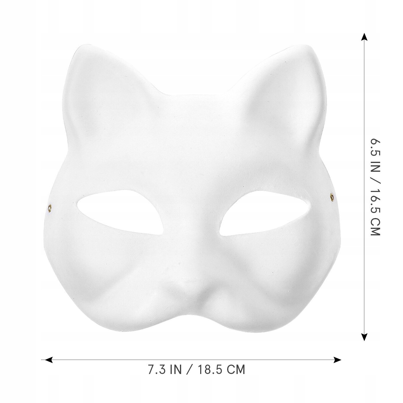 10× DIY PUSTE, RĘCZNIE MALOWANE MASKI MASKA KOT + 2× PĘDZLE + 12× FARBA Materiał papier