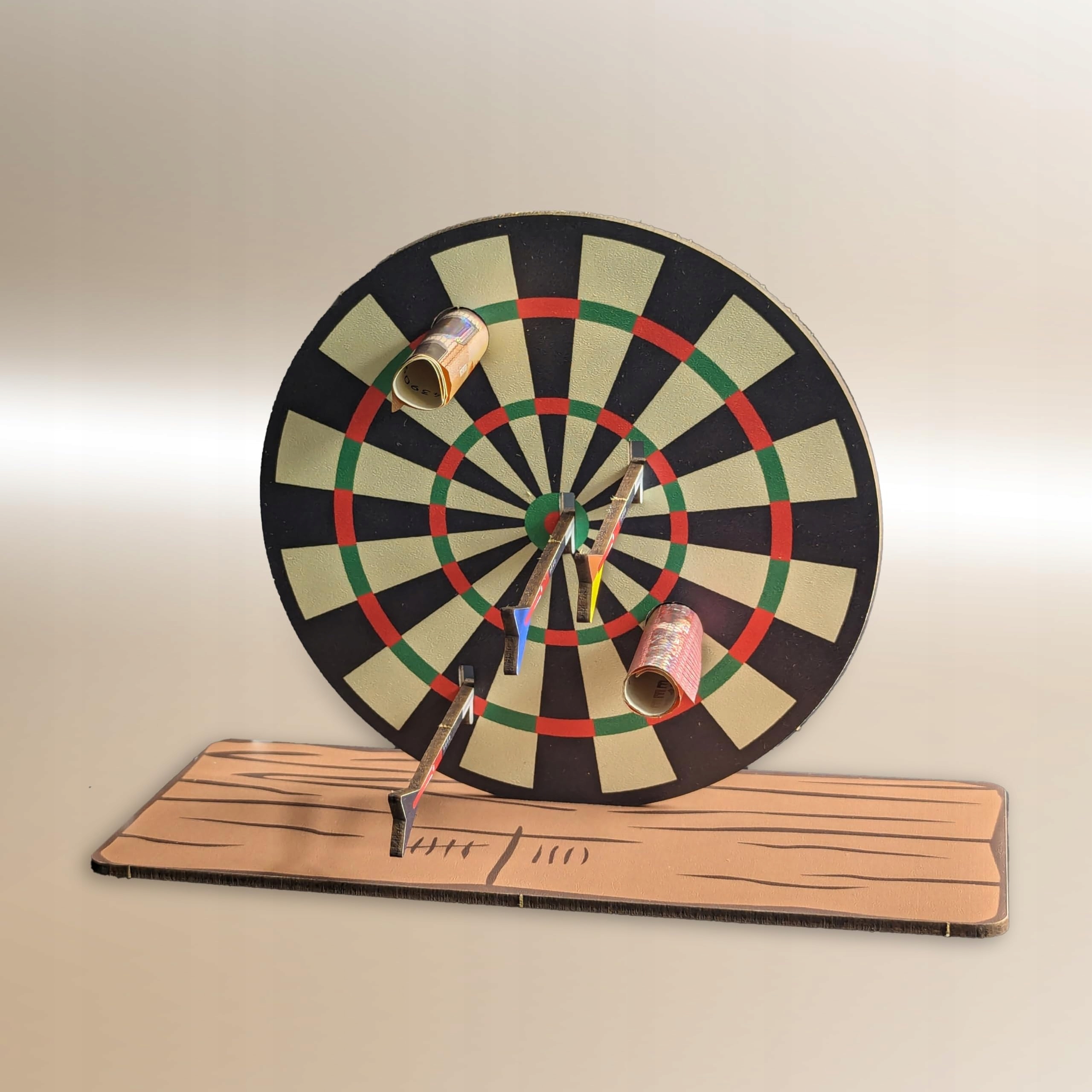 Generisch Drewniana Karta 3D Prezent Dla Gracza Dart Z Motywem Tarczy — miniatura 2