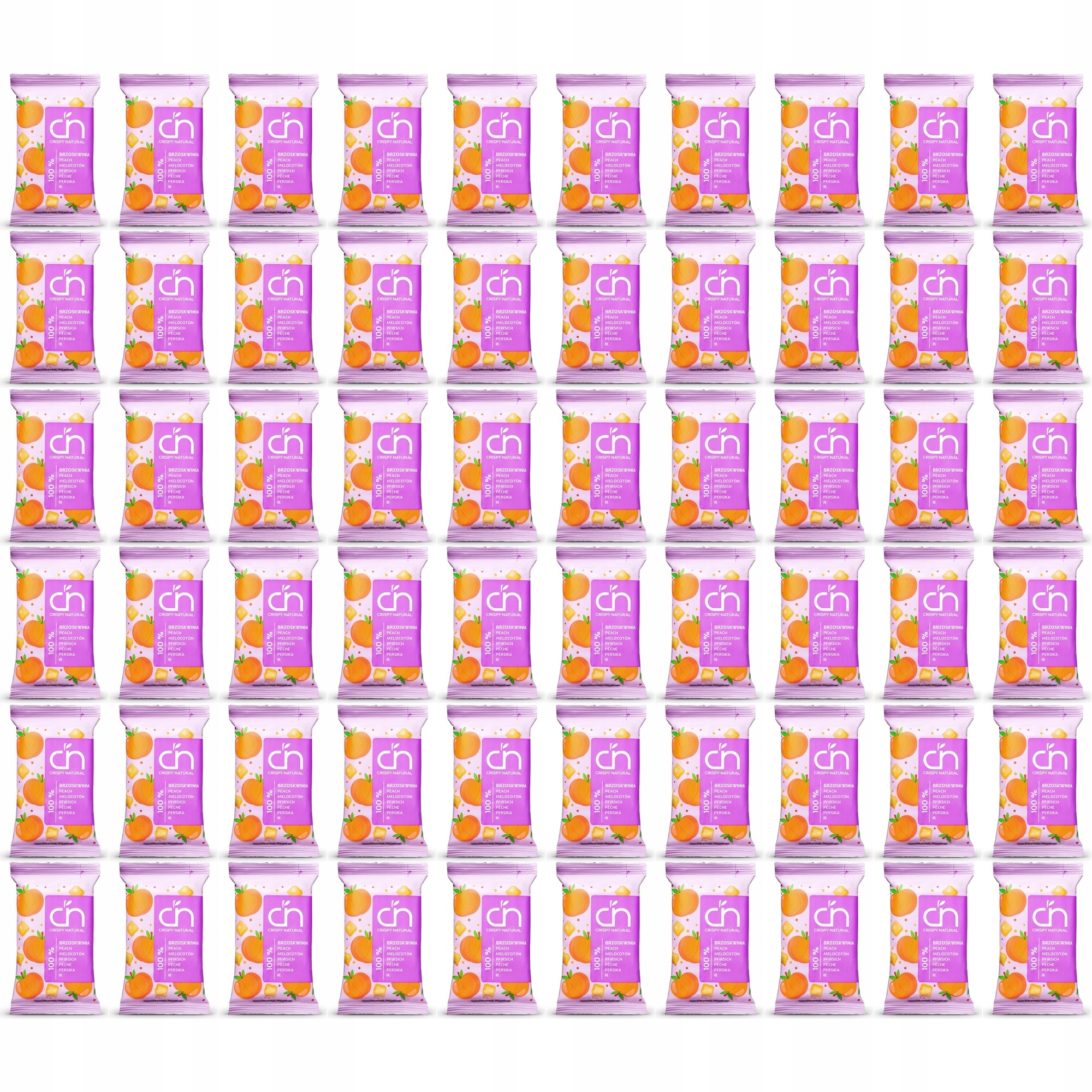 Zestaw Crispy Natural Brzoskwinia 100% Suszone Chipsy z 60 szt.