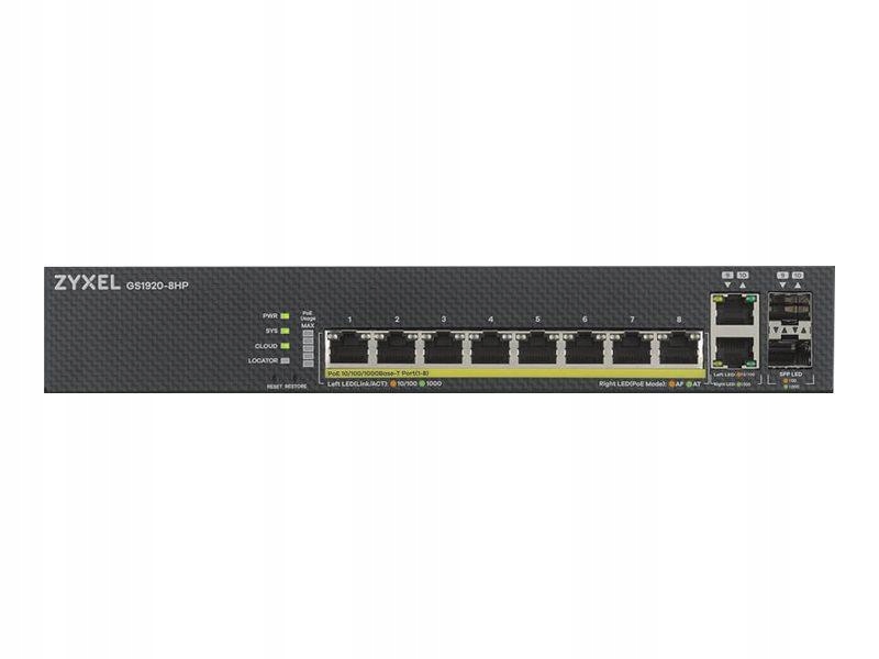 Zyxel GS1920-8HPV2-EU0101F Zyxel GS1920-8HPv2 8 port GbE Smart Managed PoE