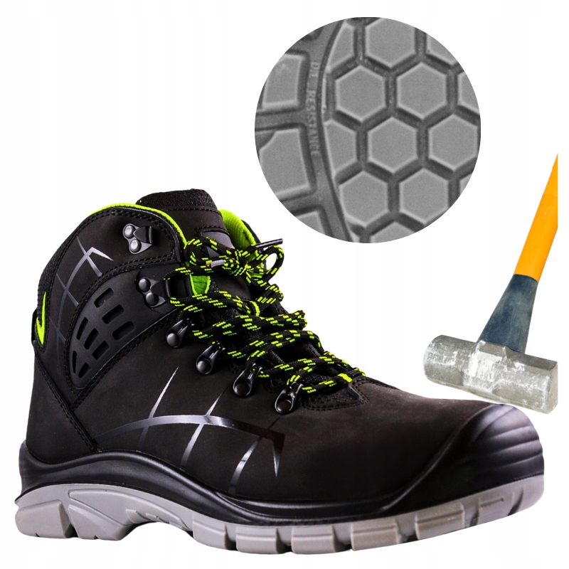 Pánské pracovní boty Sportovní kožené boty s kovovou špičkou Bozp 43