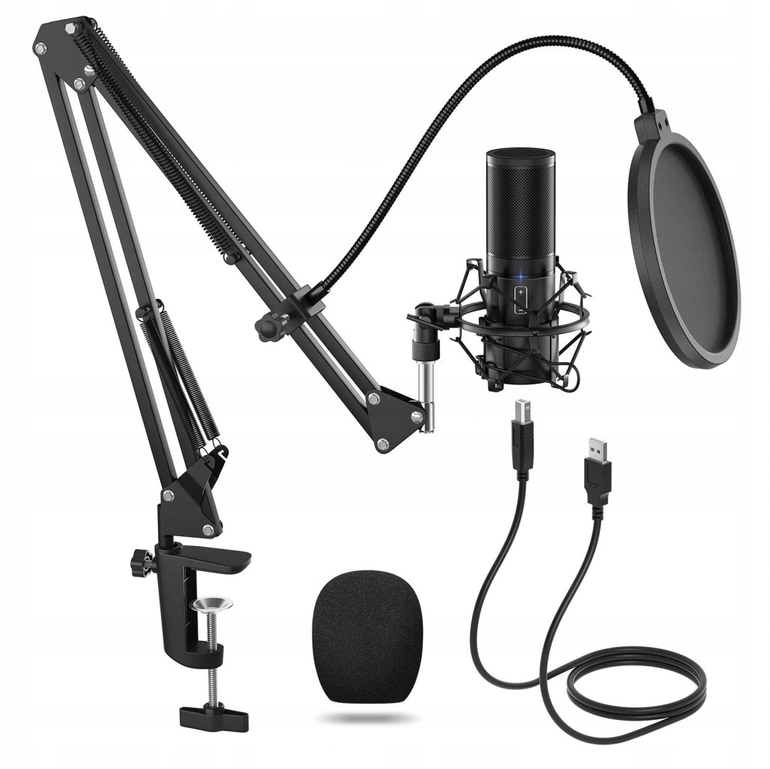 Mikrofon studyjny Tonor Q9 pojemnościowy Usb Statyw do biurka ruchome ramię