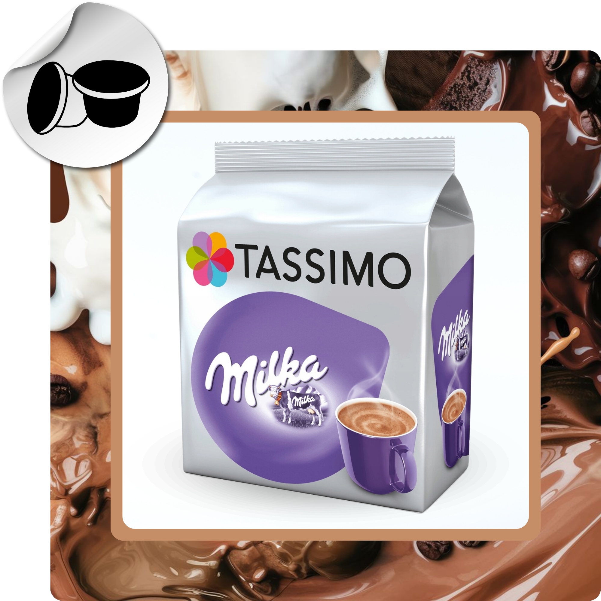 Kapsułki czekoladowe do ekspresu Tassimo Milka Gorąca czekolada 8 sztuk Kompatybilne z Tassimo