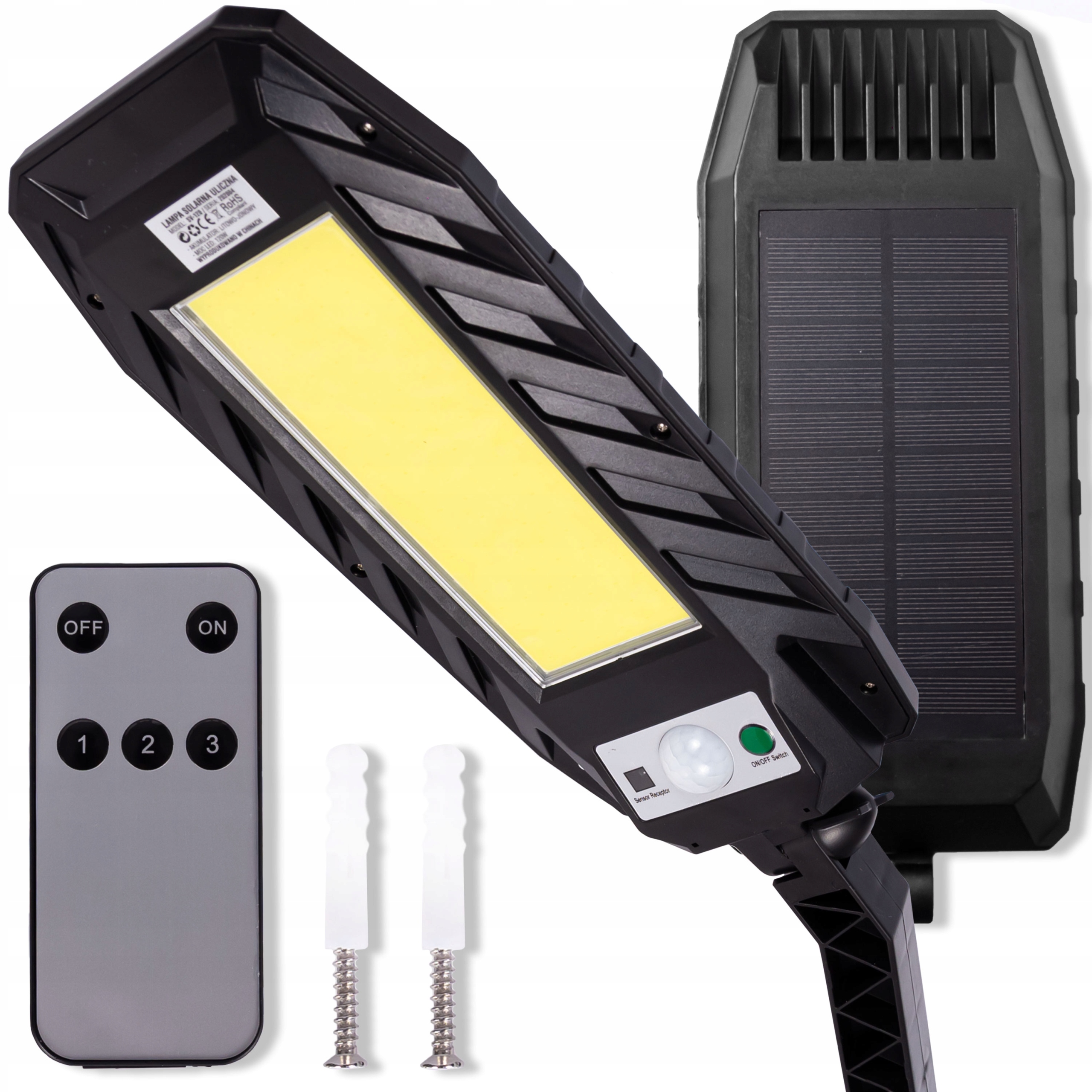 

Lampa Solarna Uliczna Latarnia 120LED Cob +uchwyt