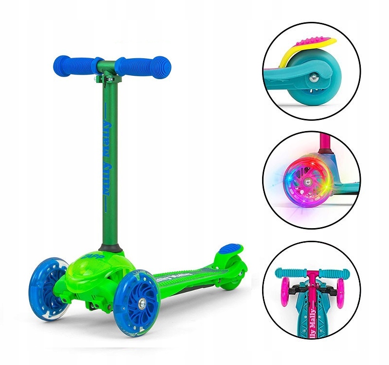 Milly Mally Hulajnoga Scooter Zapp Green dla przedszkolaka