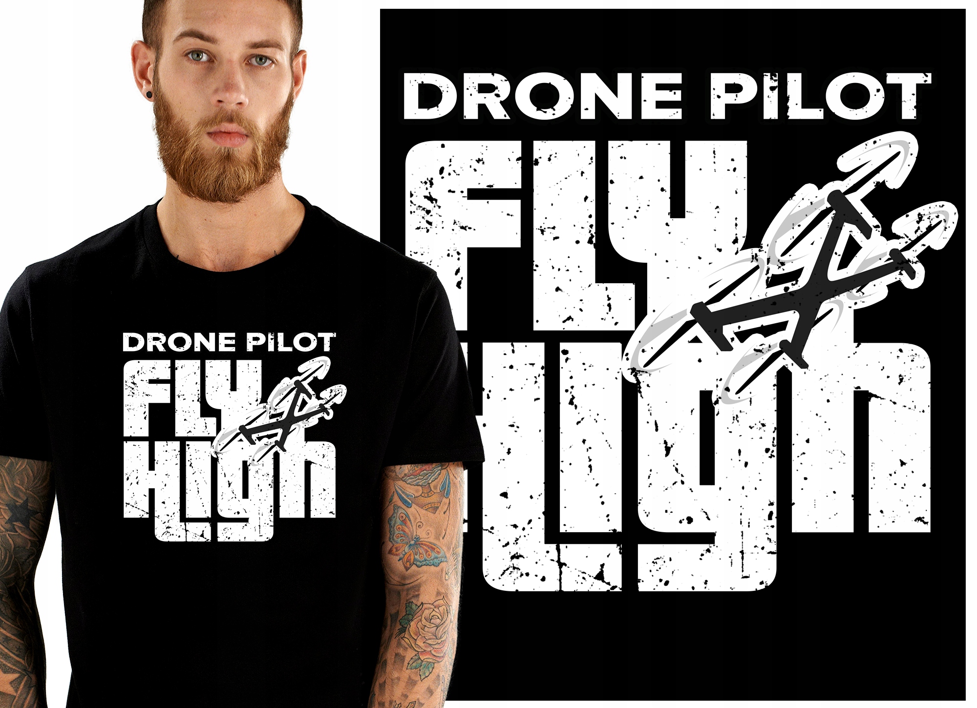 

Dron Drony Drone Racing Fpv Koszulka Męska S