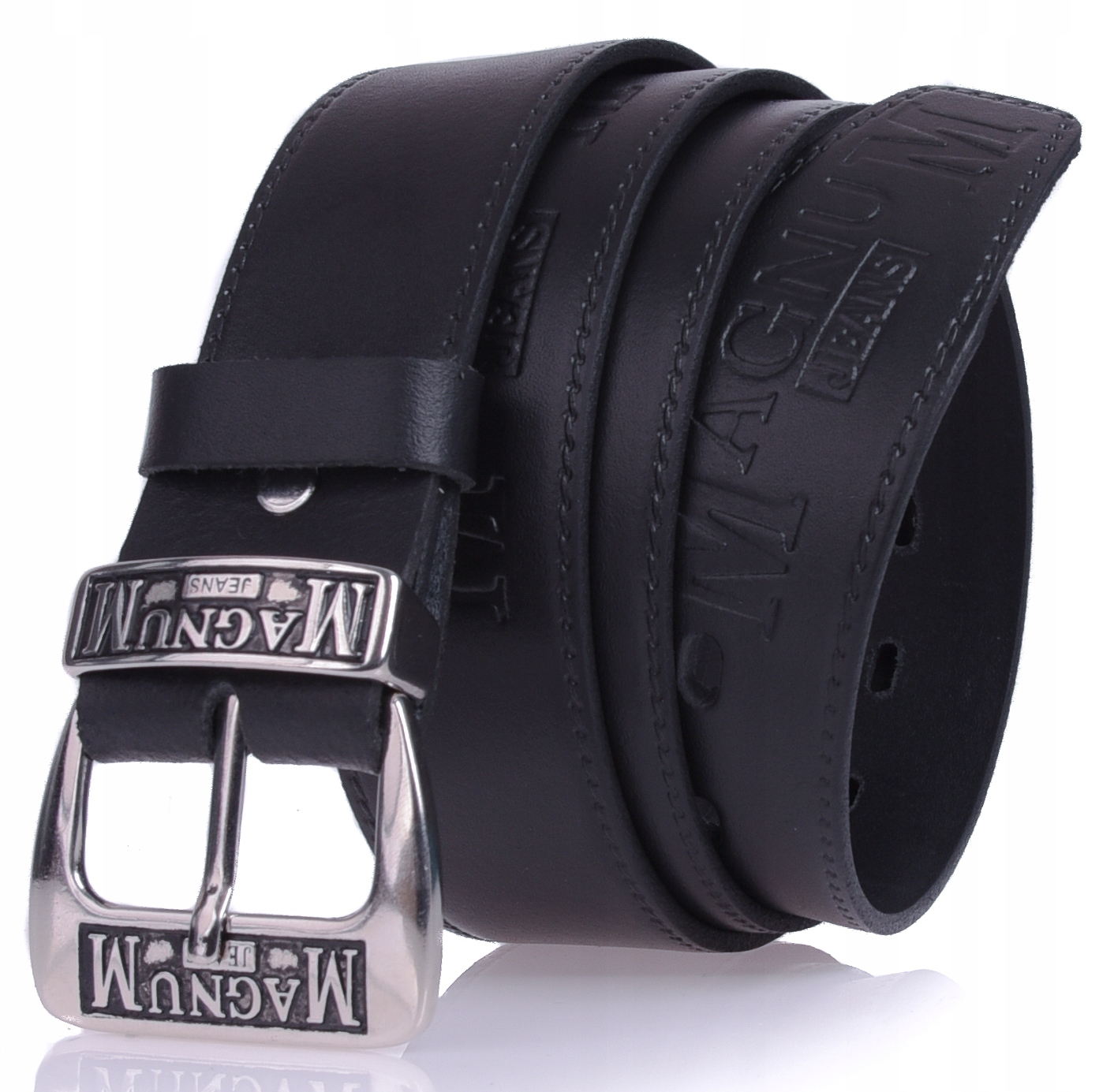 

Skórzany Pasek do spodni Magnum 4cm Jeans Czarny