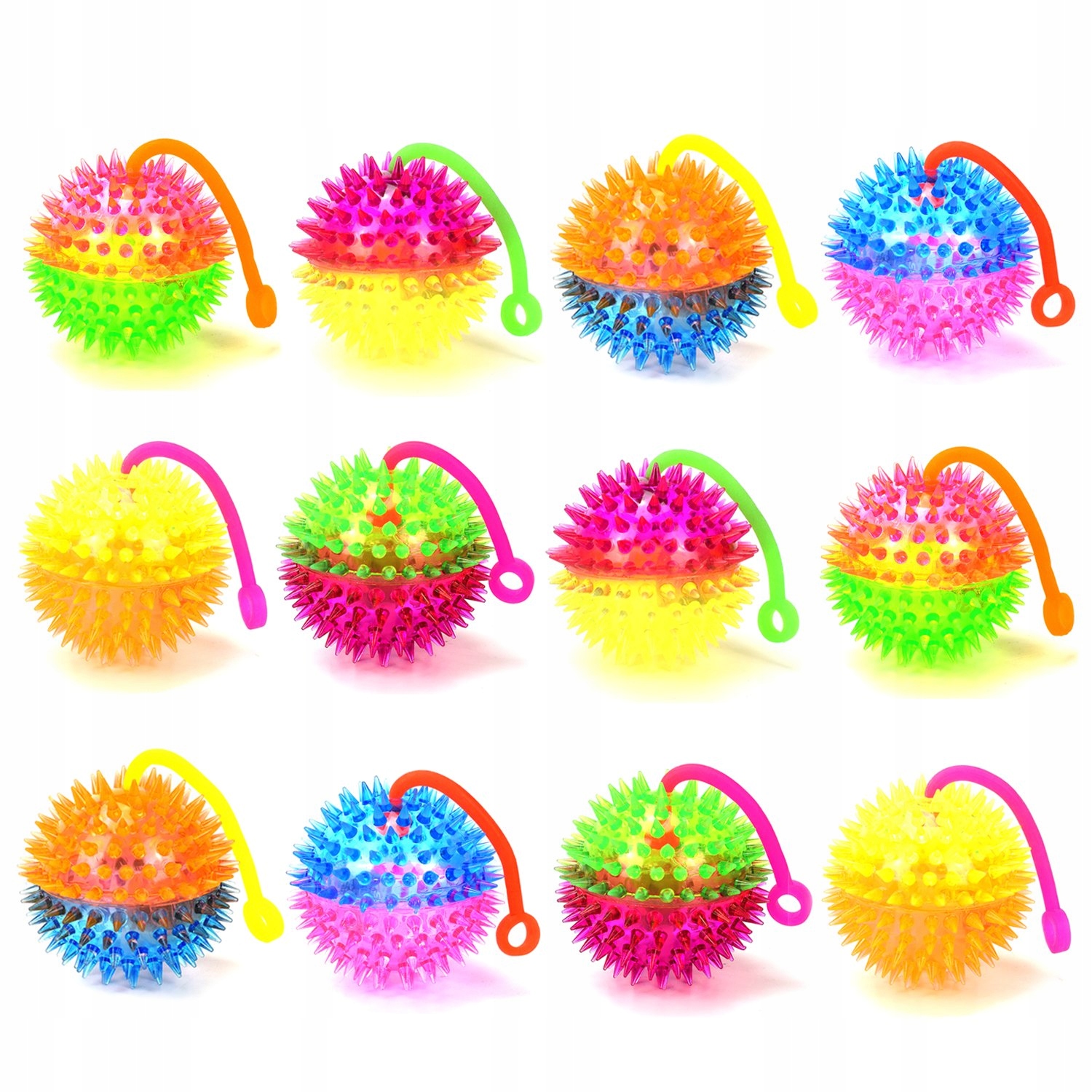 PIŁKA SENSORYCZNA ANTYSTRESOWA PISZCZĄCA EFEKT LED Materiał inny