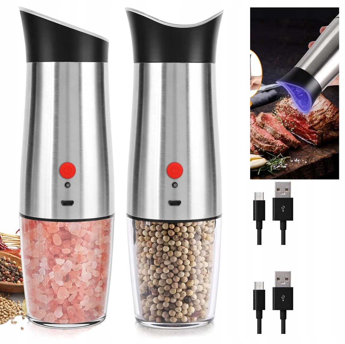 

Zestaw Młynków Do Soli I Pieprzu Grawitacyjny Usb