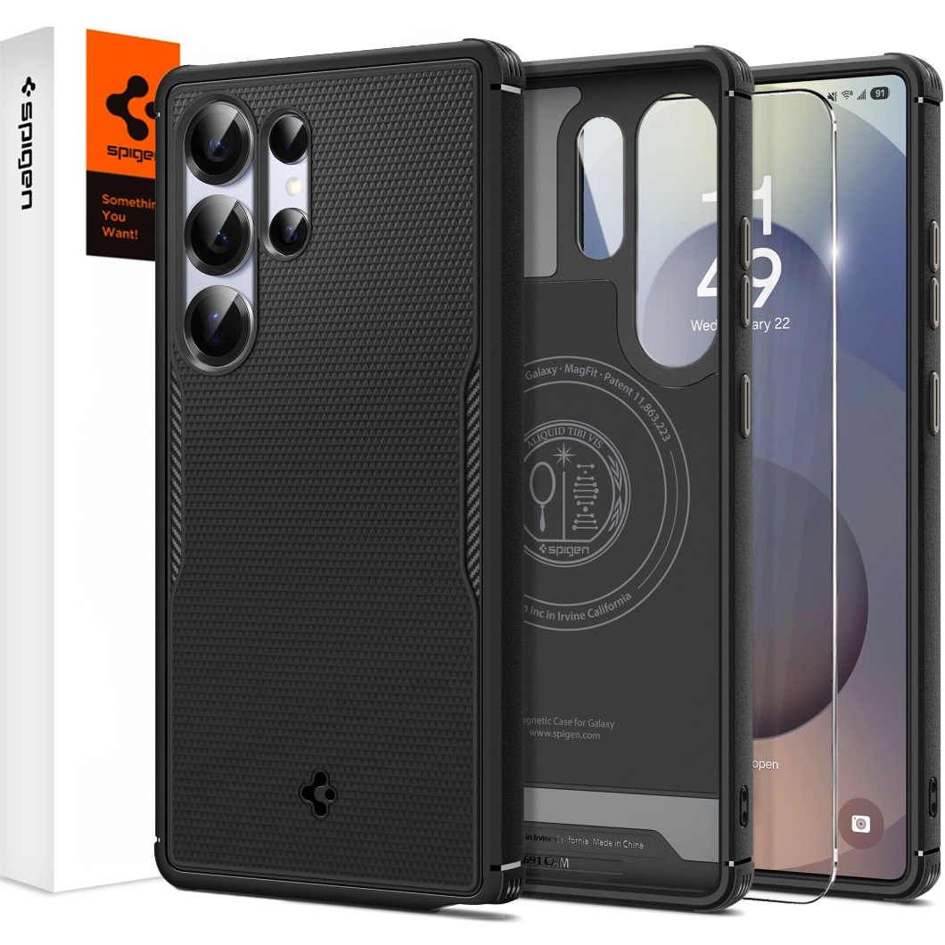 Pouzdro pro Galaxy S25 Ultra, Spigen Core Armor pro MagSafe Sklo na displej