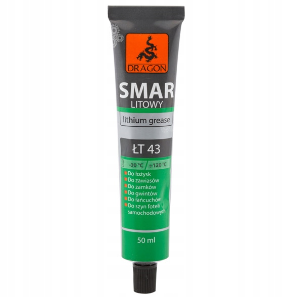 

Smar Litowy Łt 43 50ml Tuba Dragon Zawiasy Łożyska