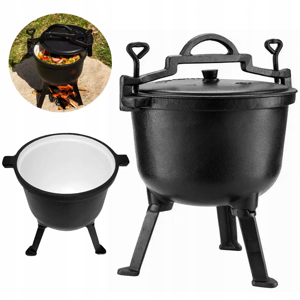 KOCIOŁEK MYŚLIWSKI ŻELIWNY EMALIOWANY 4L KINGHOFF