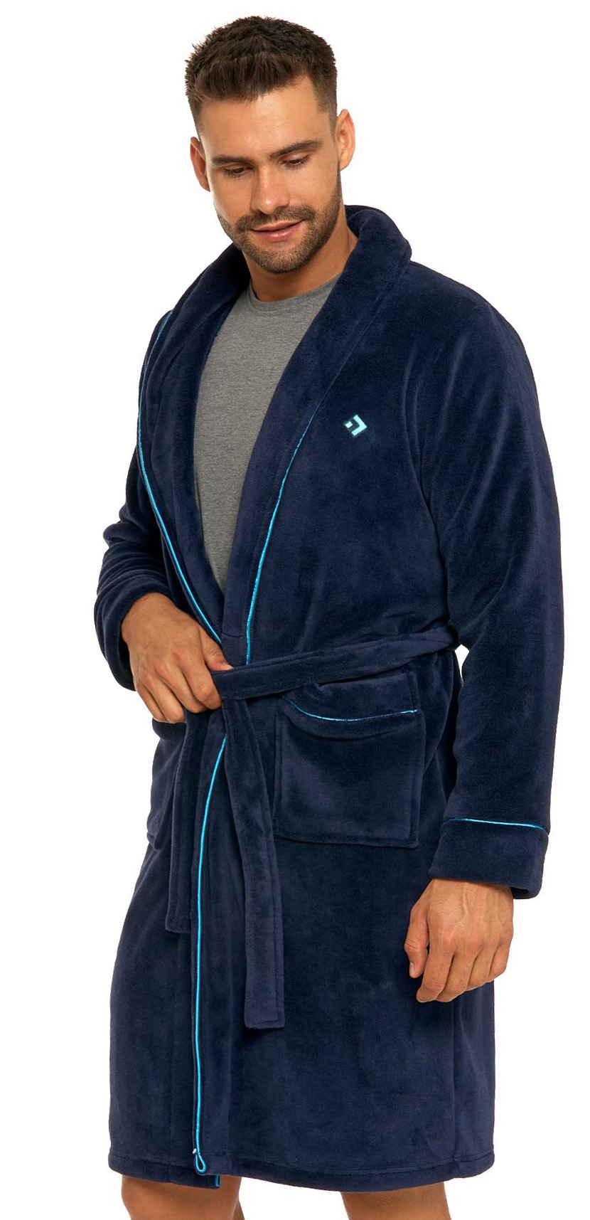 MORAJ męski wygodny SZLAFROK ciepły wiązany w pasie - XXL Marka Moraj