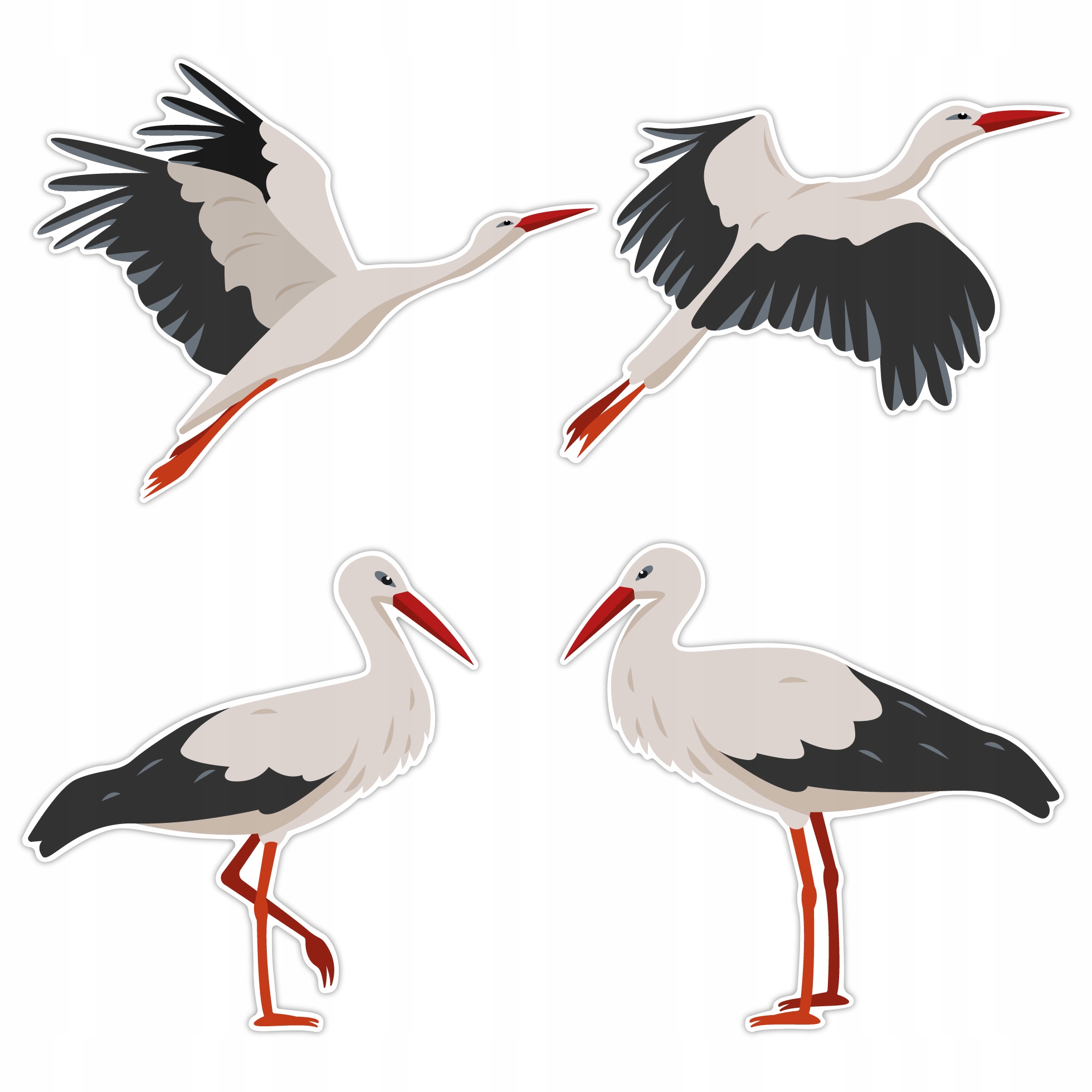 

Dekoracja wiosna na okno dwustronna Bociany wz. 2