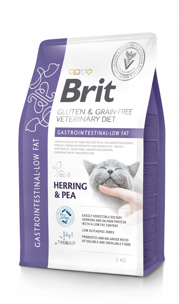 Levně Brit veterinary Brit Gf Veterinary Diets Cat Gastrointestinal-Low Fat 2 kg