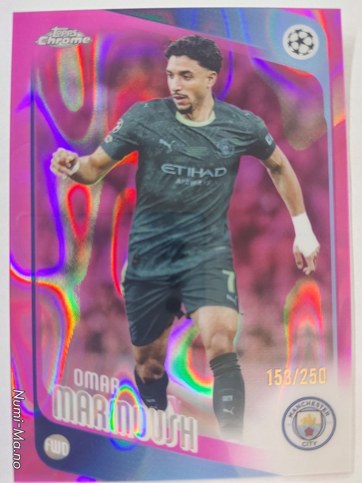 Karta Limitowana Topps Chrome Ucl 2026 Marmoush Manchester City 153/250