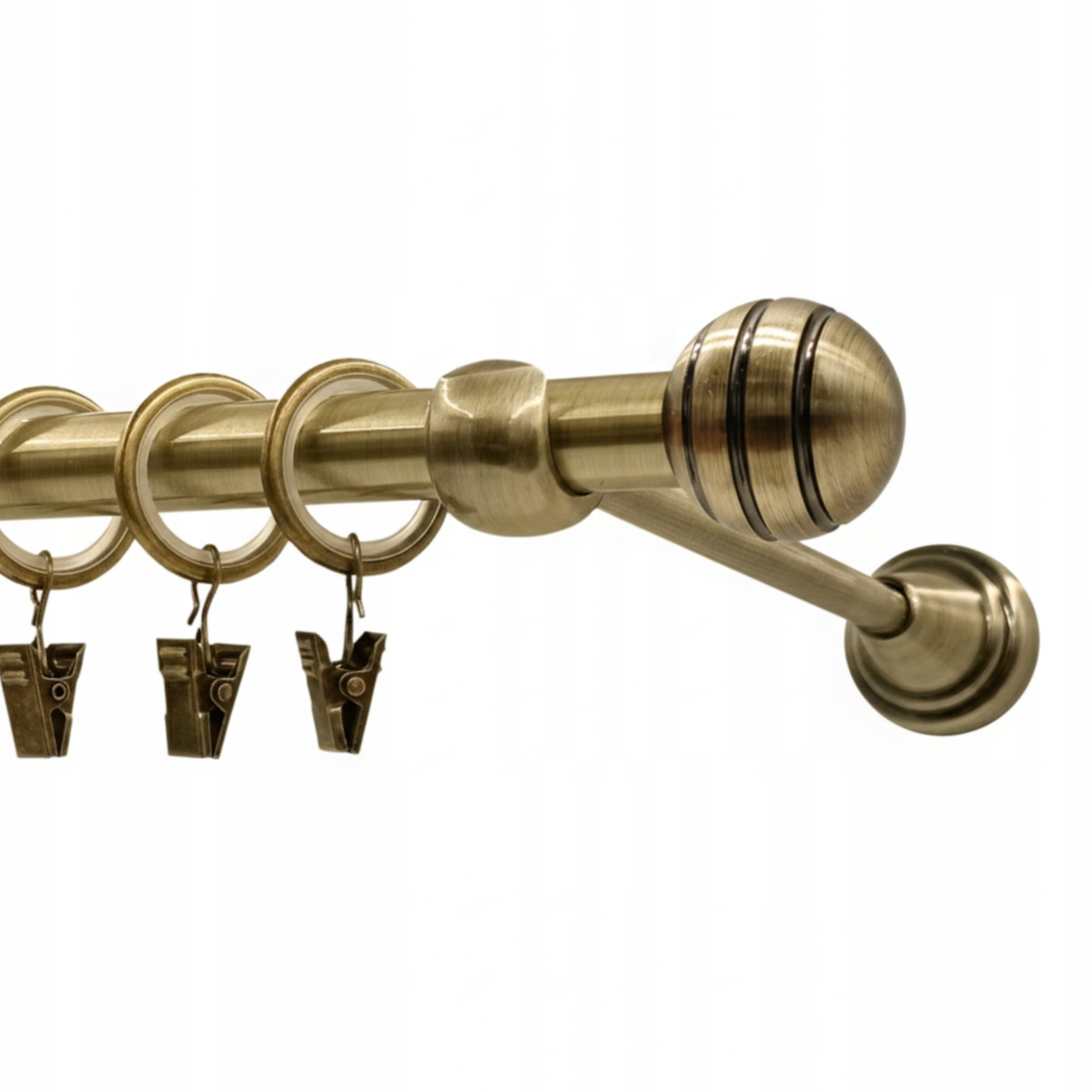 Garnýž Jednoduchá Koule Kovová Fréza 16 mm Zlato Antik 320 cm