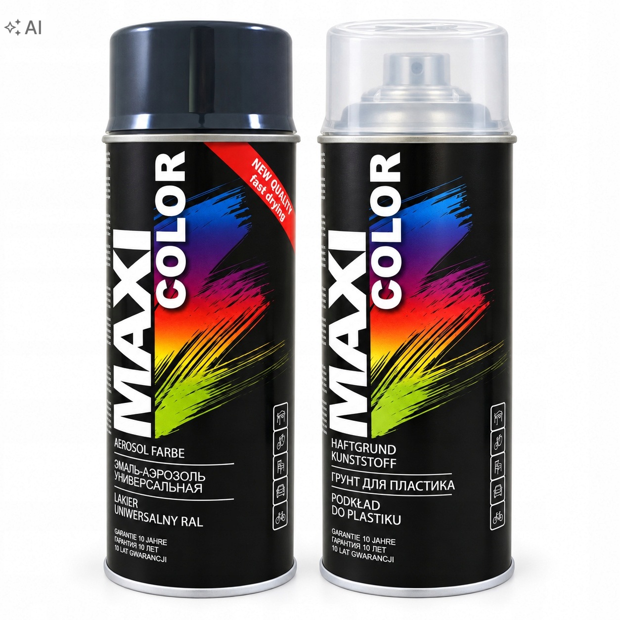 Maxi Color Ral 7016 antracyt połysk podkład do plastiku 2x400 ml