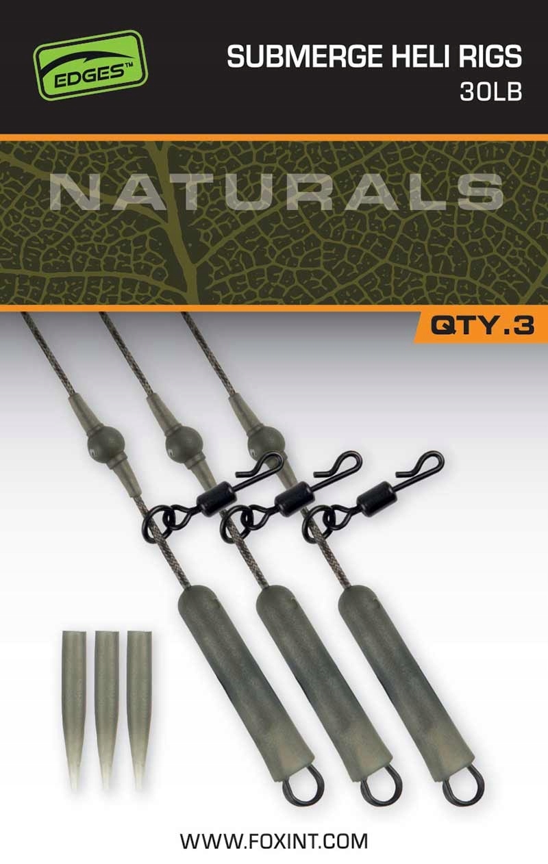 Zestaw Helikopterowy FOX Naturals Submerge Heli Rigs 30lb (3szt.)