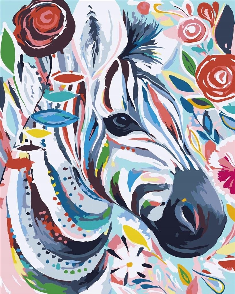 Malování Podle Čísel Zebra Barevná 40X50CM
