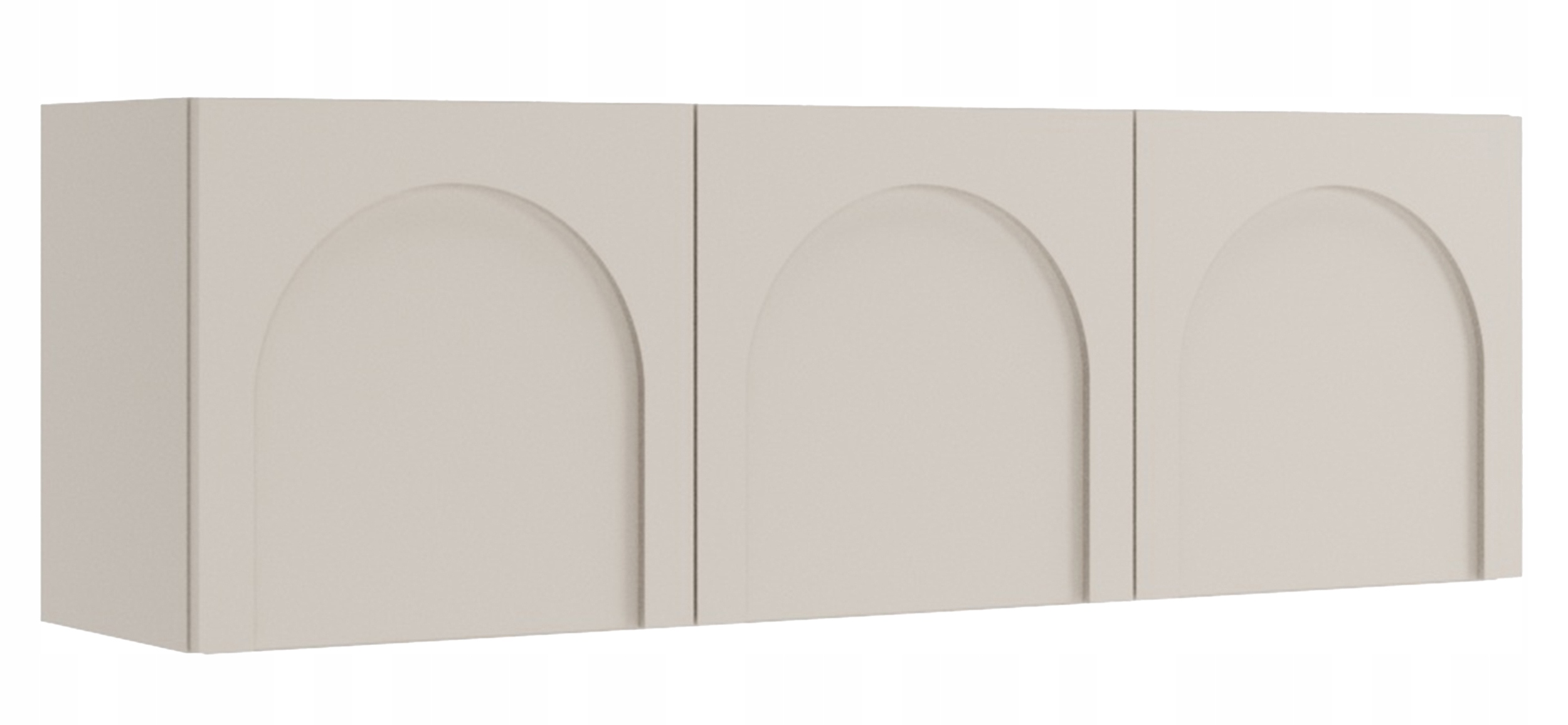 Rtv skříňka Arkadia třídveřová s frézovanými čely 150 cm šedá béžová