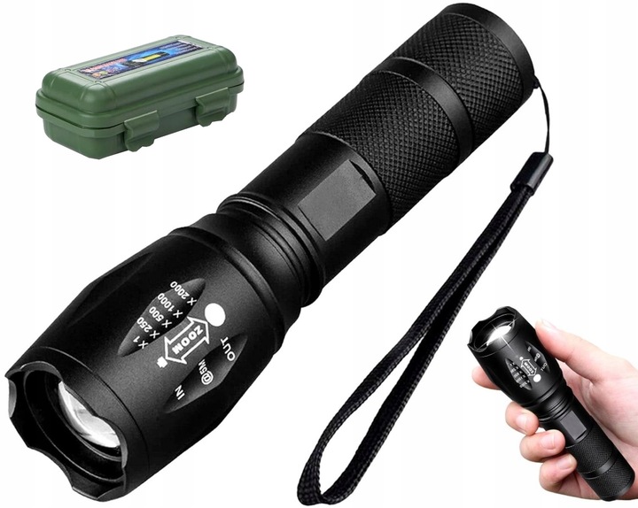 Mocna Latarka TAKTYCZNA LED Policyjna dioda ZOOM NA BIWAK SZPERACZ MEGA Rodzaj klasyczna