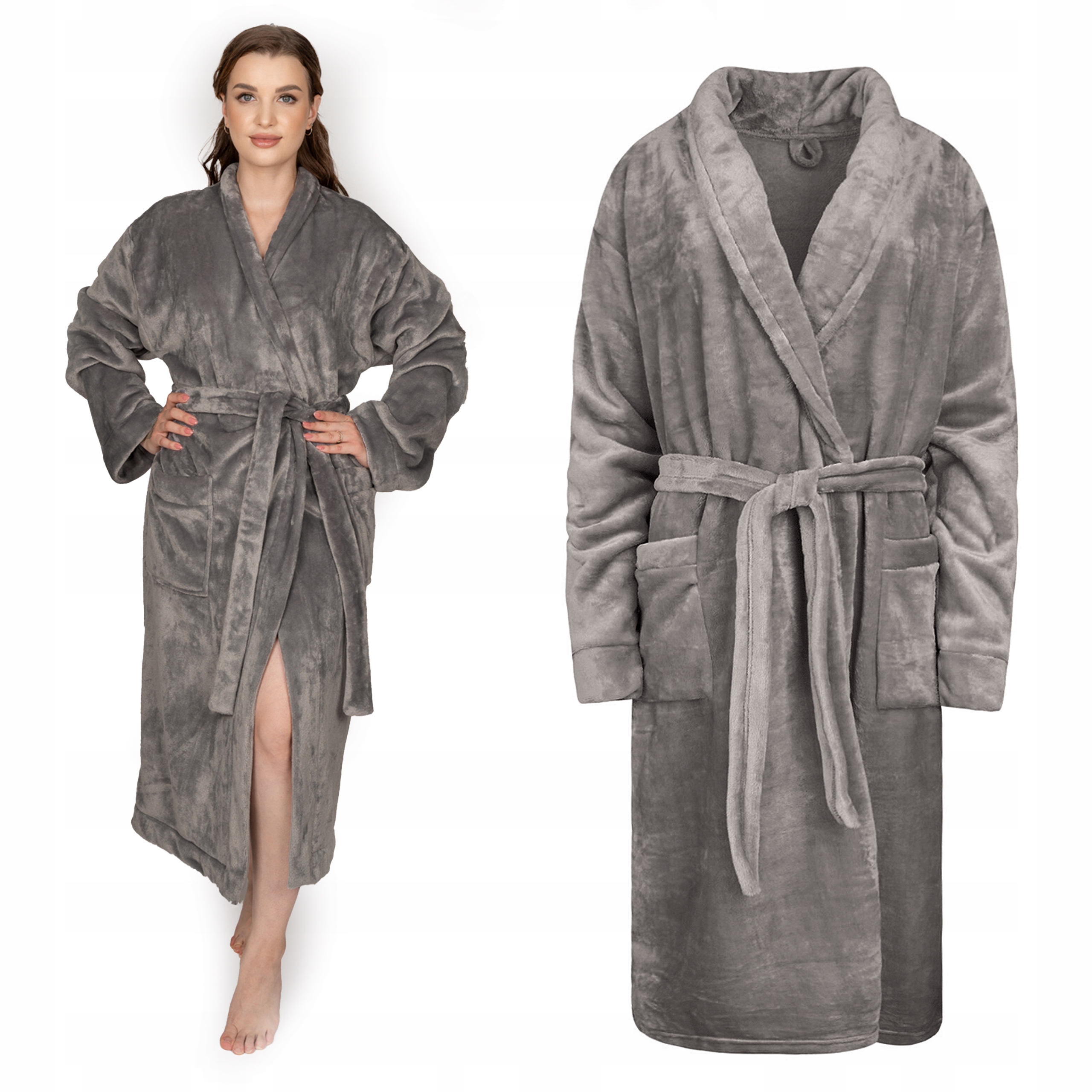 Župan Wellsoft Unisex Měkký Teplý Silný Elegantní M Lanýžově Šedý