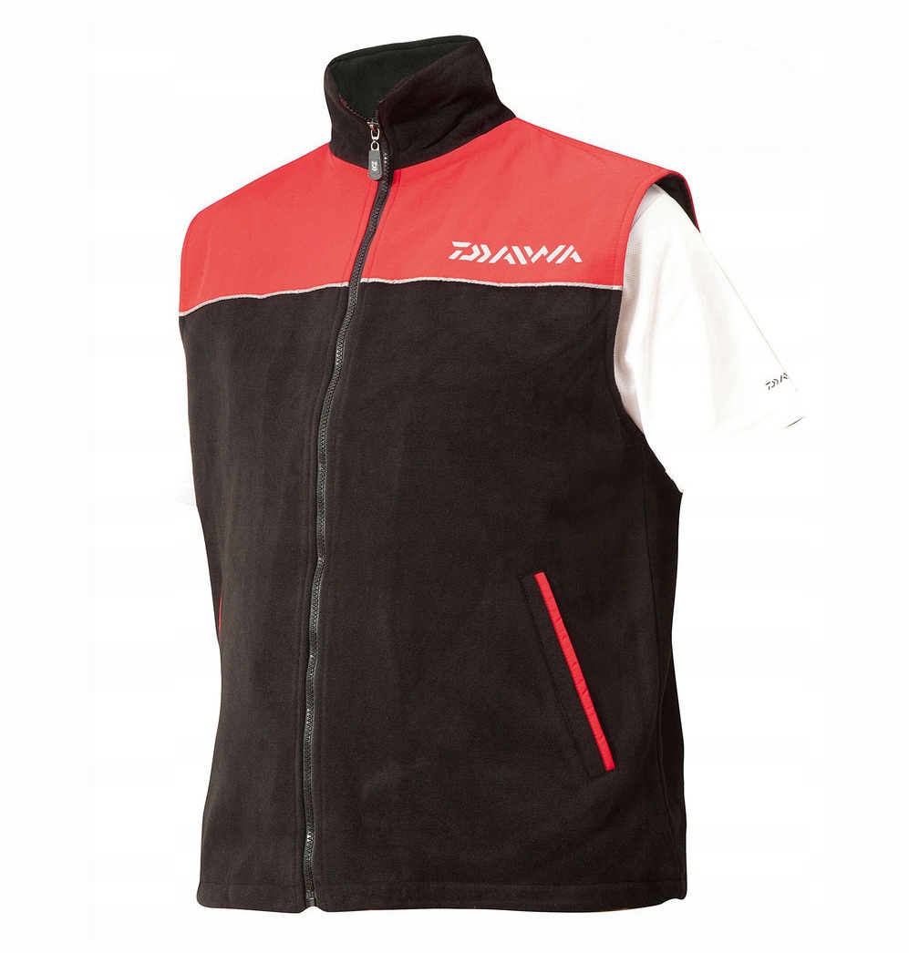 Tričko Bez Rukávů Fleece Daiwa Černo/červený-xxl