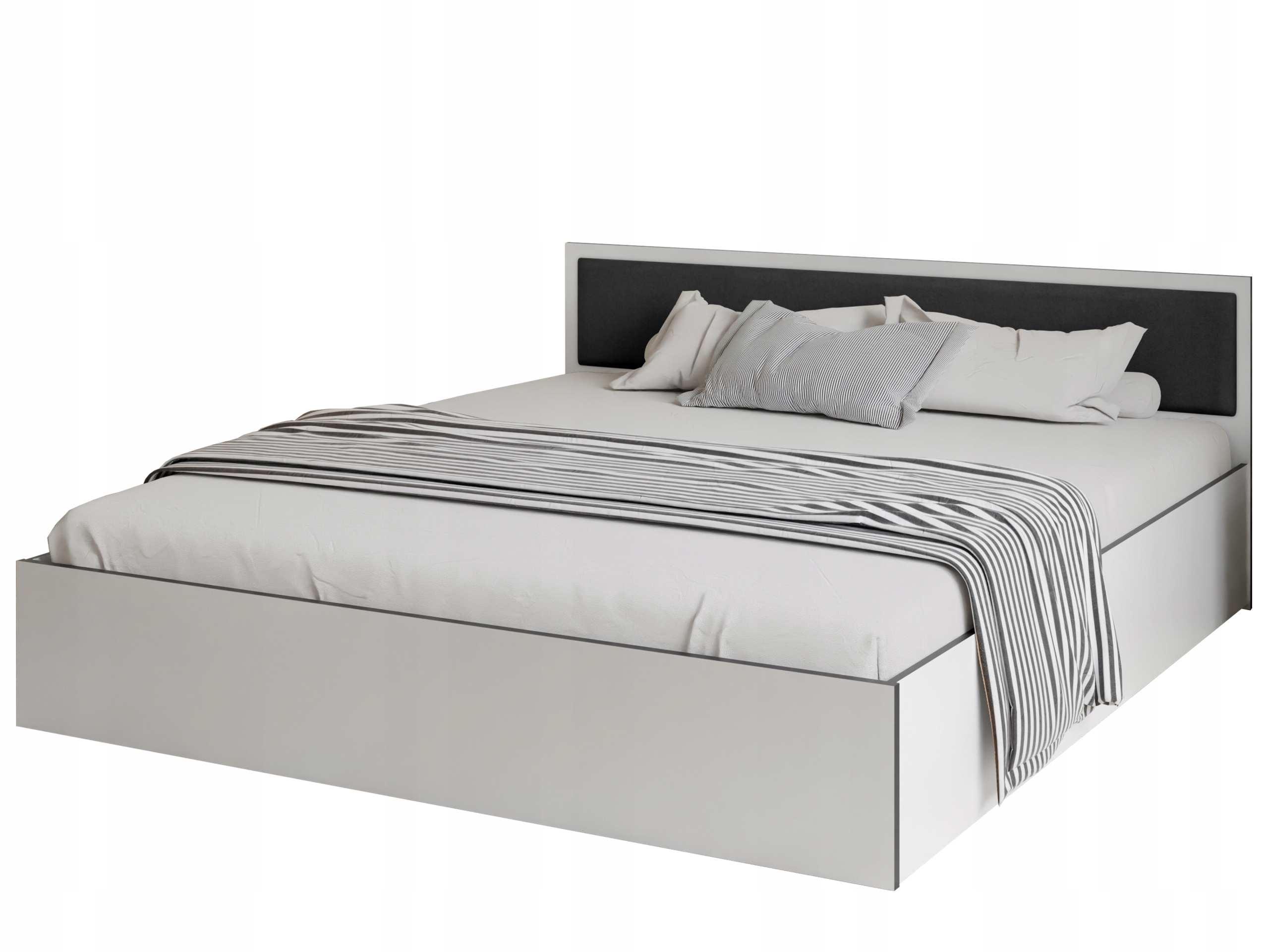 Lůžko Dior Costa 160 bílé 1 x samostatný panel v černé barvě