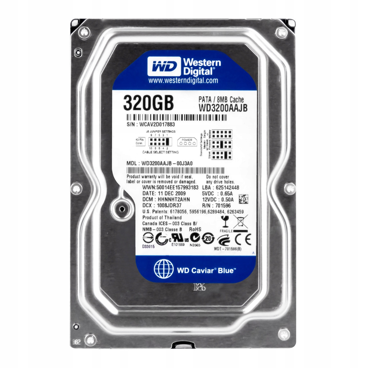 Wd Caviar Blue Ata 320GB 7.2K 8MB 3.5'' WD3200AAJB