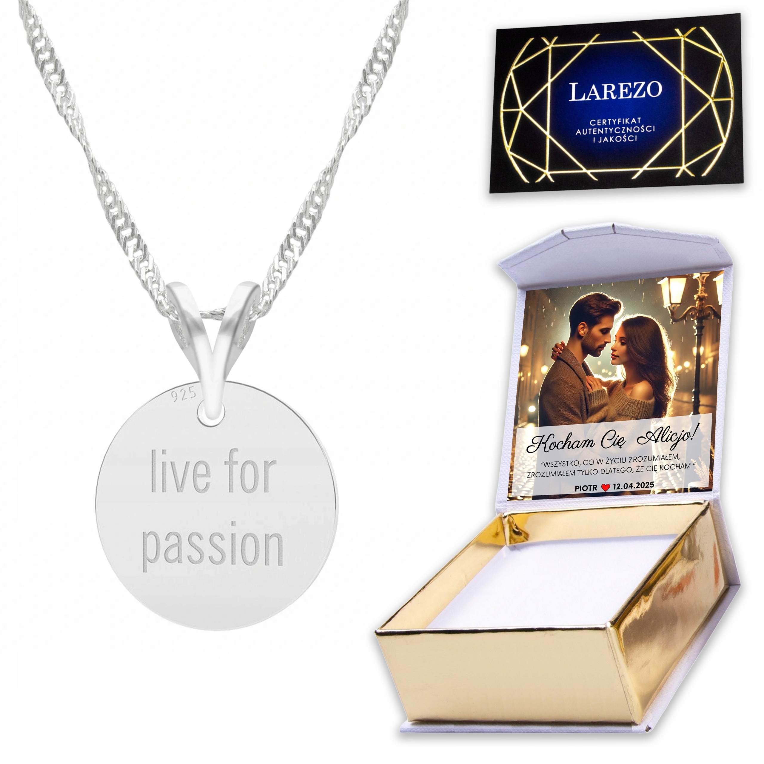 Stříbrný náhrdelník 925 Plech Nápis Přívěsek Přívěsek s nápisem Potisk