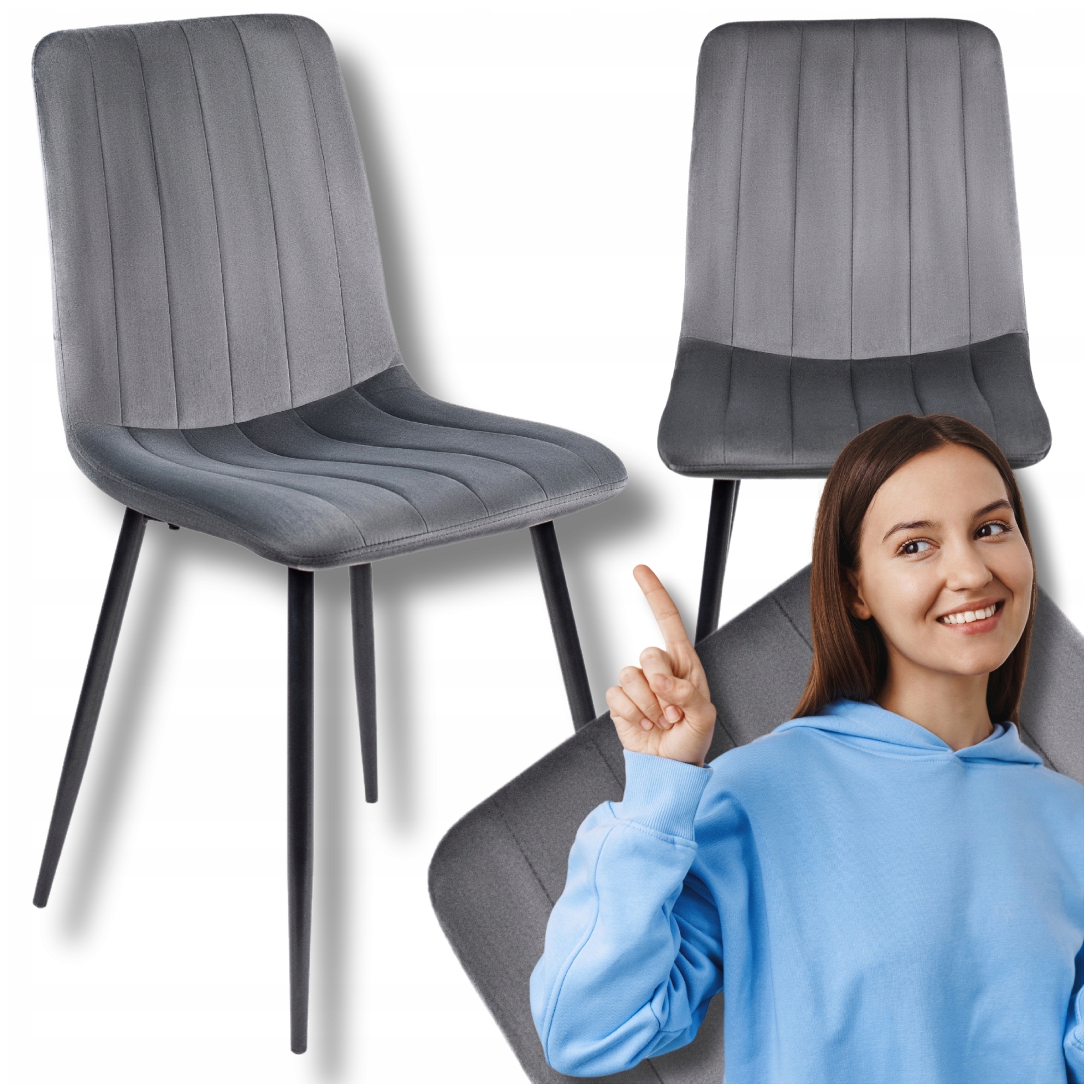 Čalouněná kuchyňská židle Velurová do jídelny Kuchyňský obývací pokoj Šedá Ibis