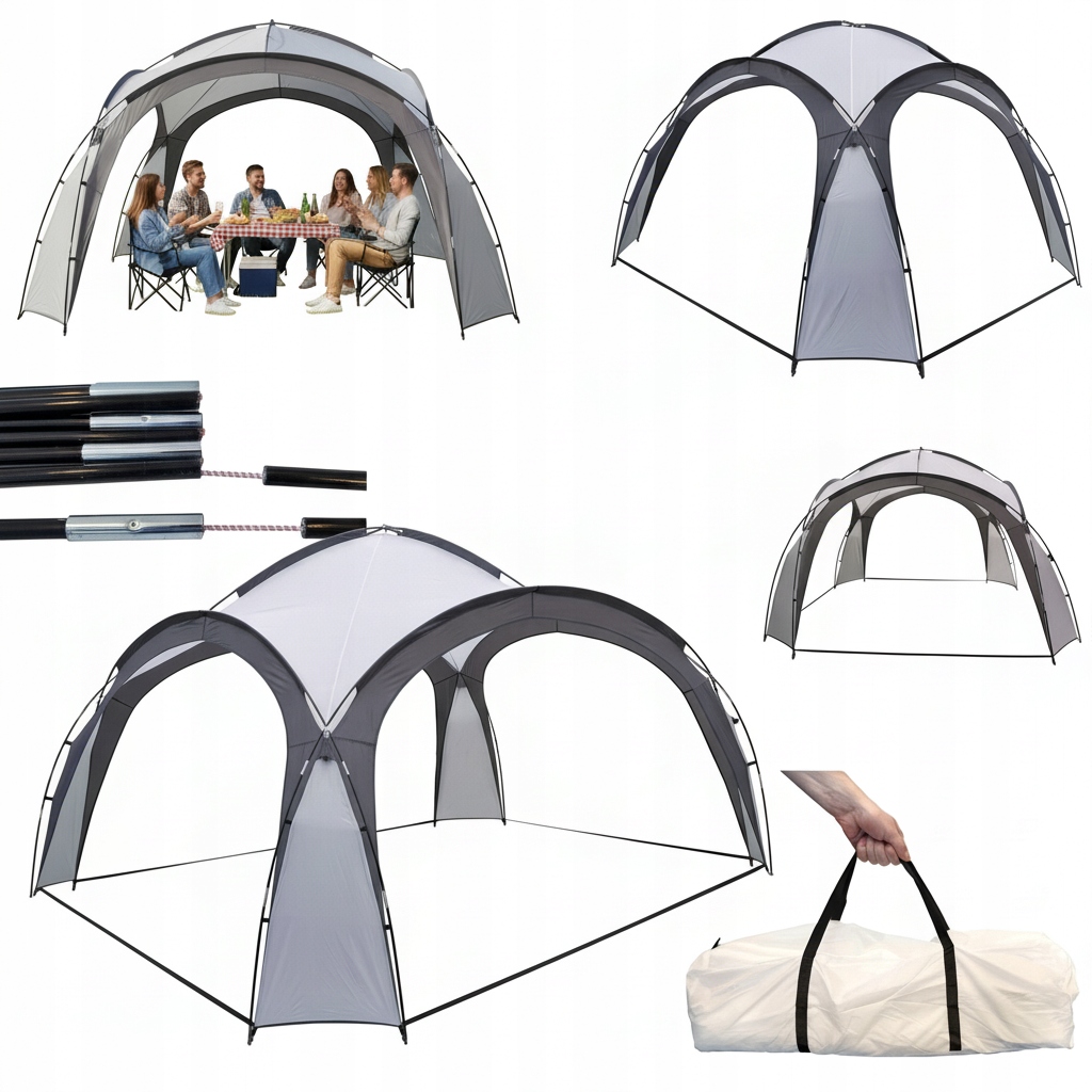 Stan Zahradní pavilon Eventový skládací 350 x 350 cm s taškou šedý