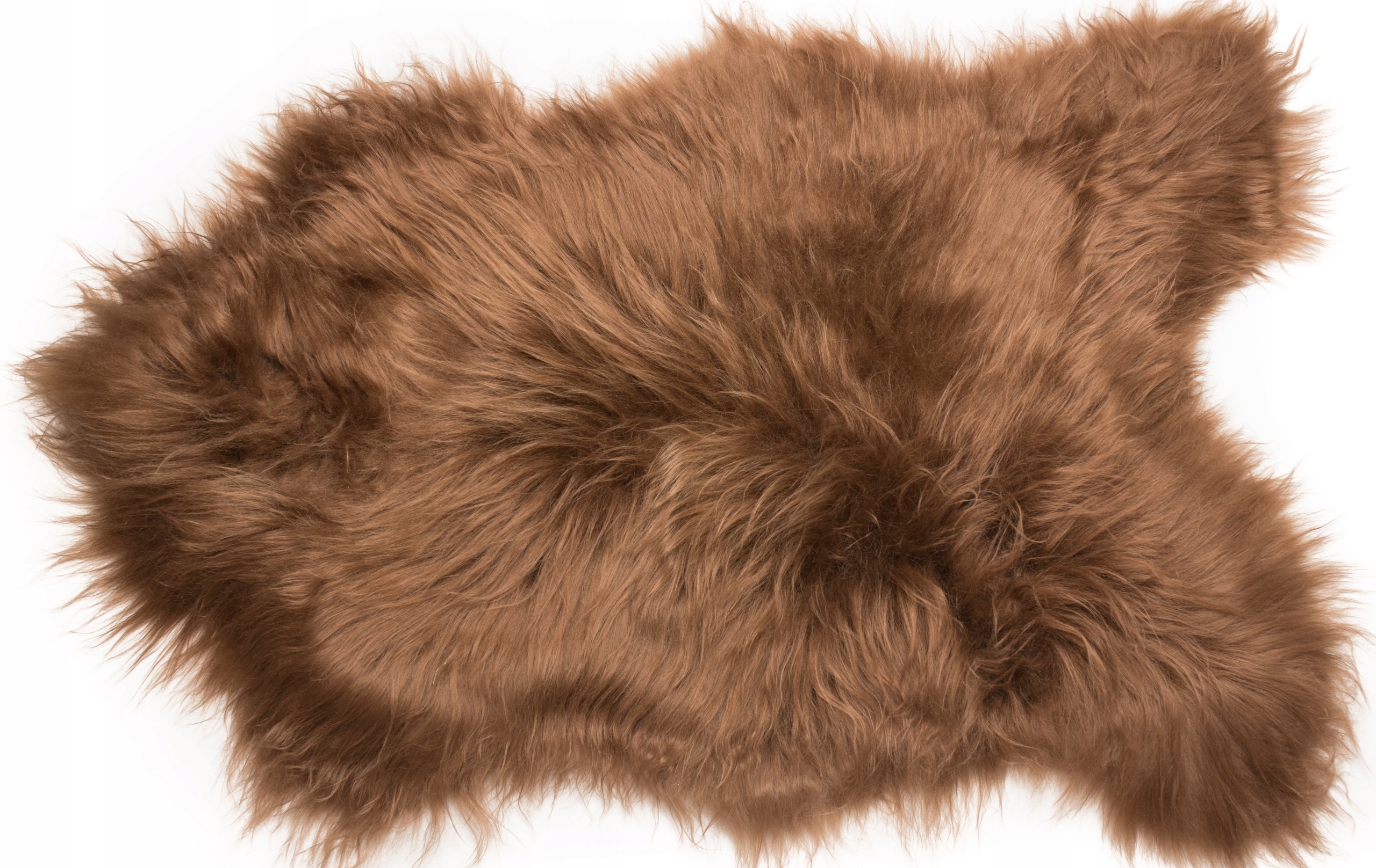 Přírodní ovčí kůže Dlouhý vlas Hnědý koberec Přírodní