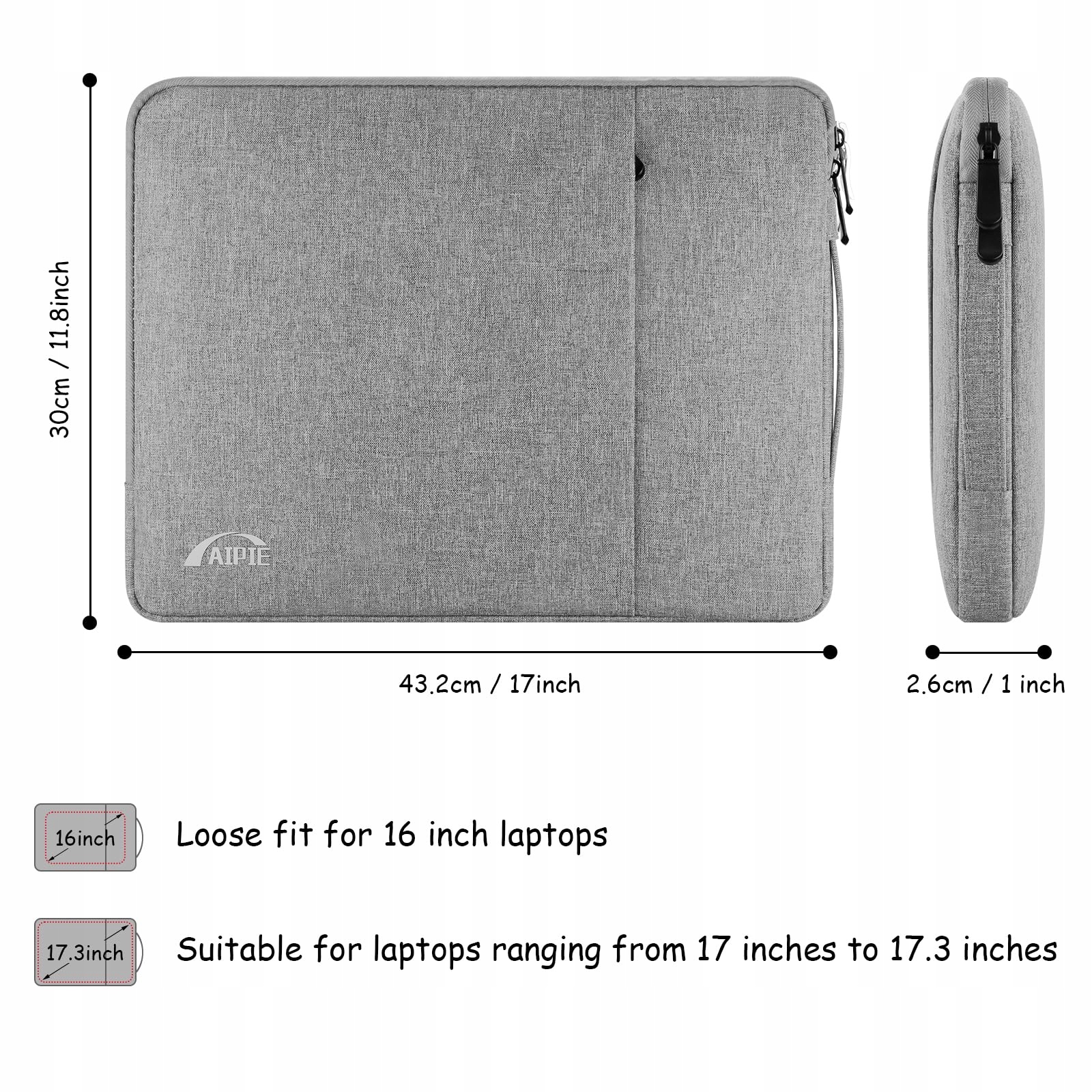 AIPIE Torba Na Laptop 17 Calowa Damska Męska Do Pracy