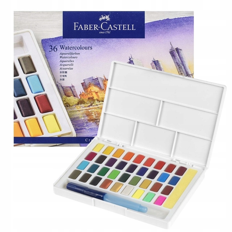 Akvarijní barvy v kostkách Faber-Castell 36 Kol.