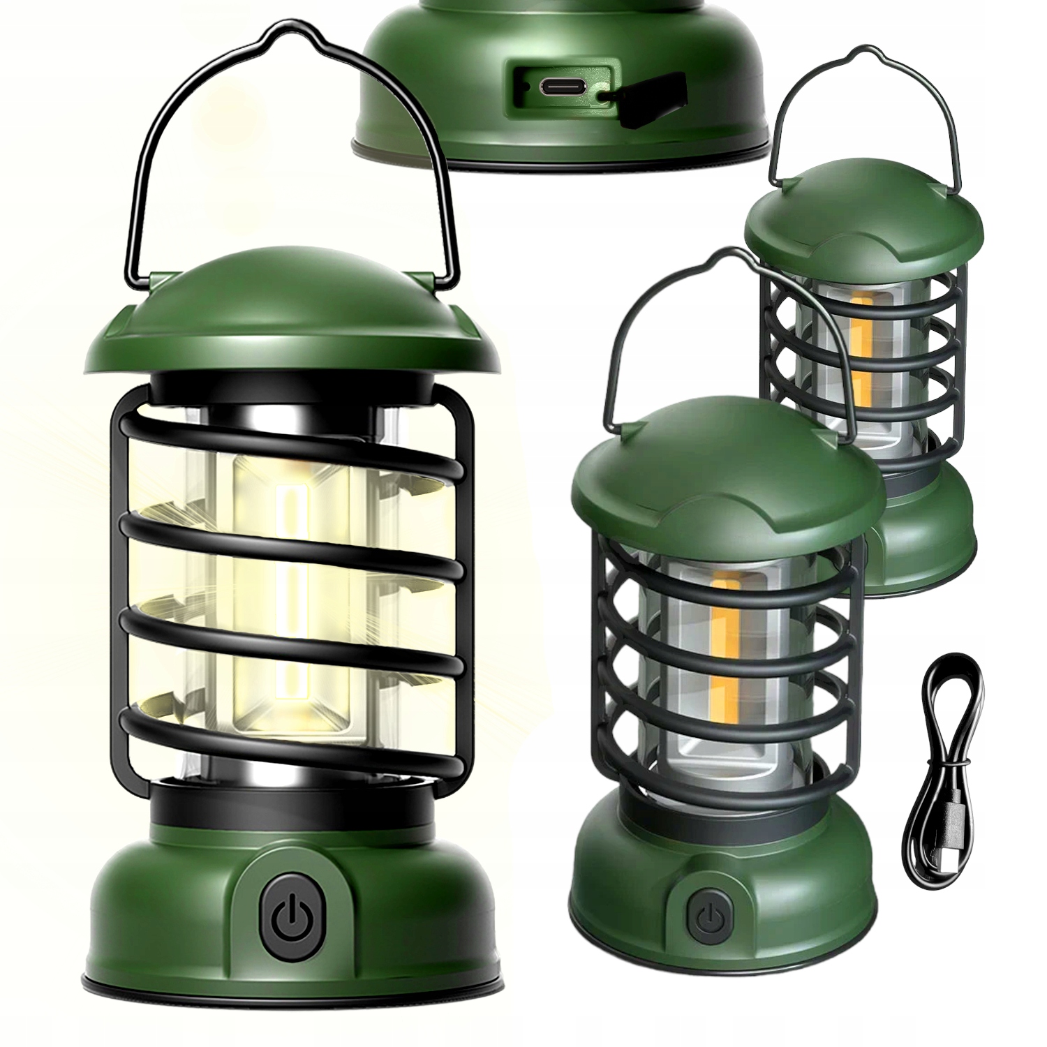 2x LAMPA KEMPINGOWA LAMPKA BIWAKOWA LATARKA LED Turystyczna HAK LED USB AKU