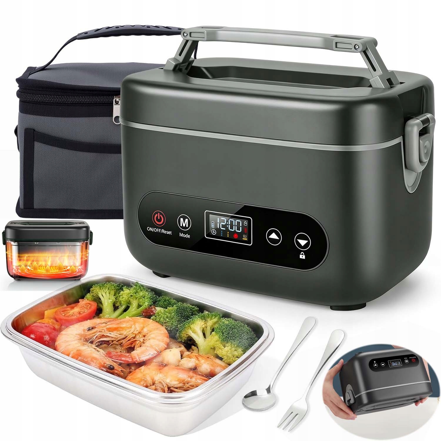 Elektrický Vyhřívaný Obědový Box, Přenosná Nádoba Na Jídlo, Oběd, 1.2 L