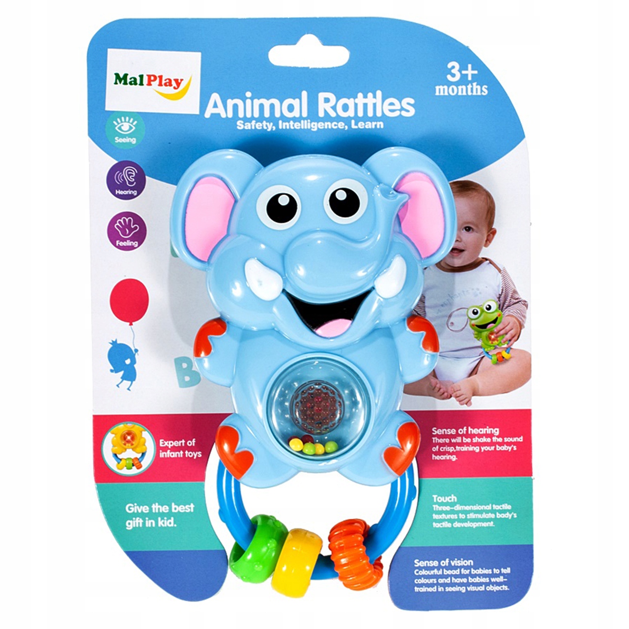 GRZECHOTKA SŁONIK ŚWIECĄCA GRYZAK INTERAKTYWNA ŚLICZNA DLA DZIECKA MALUCHA Wysokość produktu 15 cm