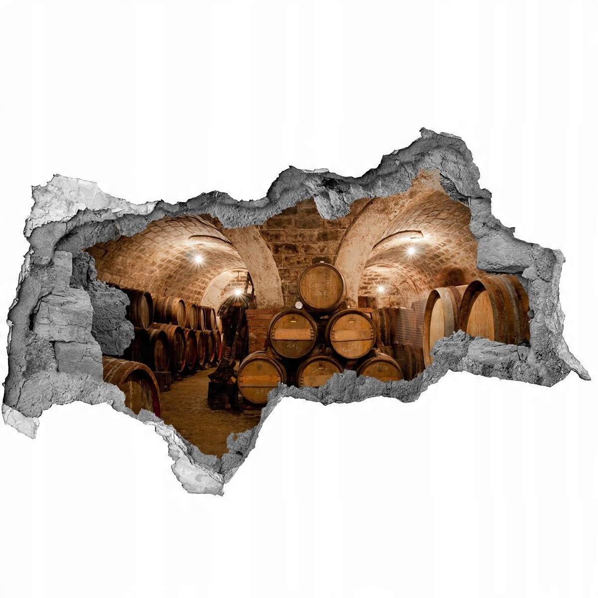 

Fototapeta dziura na ścianę 3d Beczki w winnicy