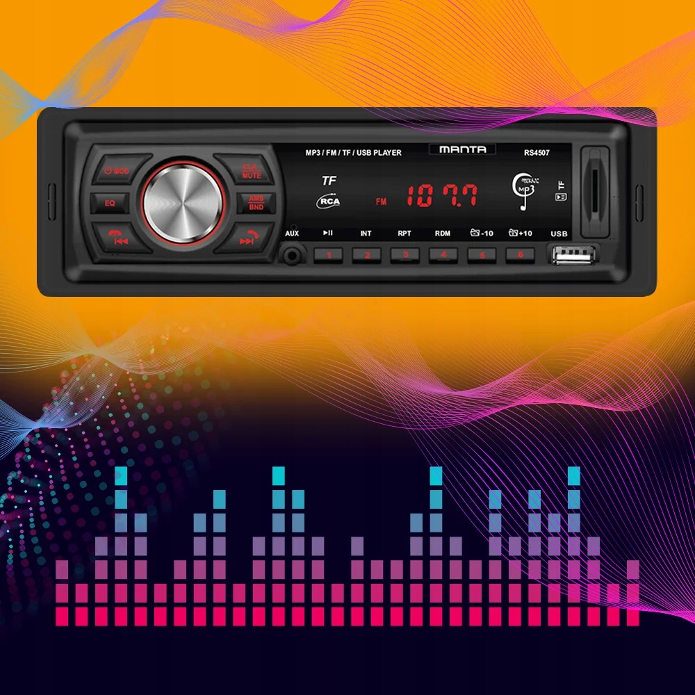 RADIO SAMOCHODOWE RADIOODTWARZACZ BLUETOOTH FM 1DIN USB MP3 AUX SD LED RDS Kod producenta RS4507