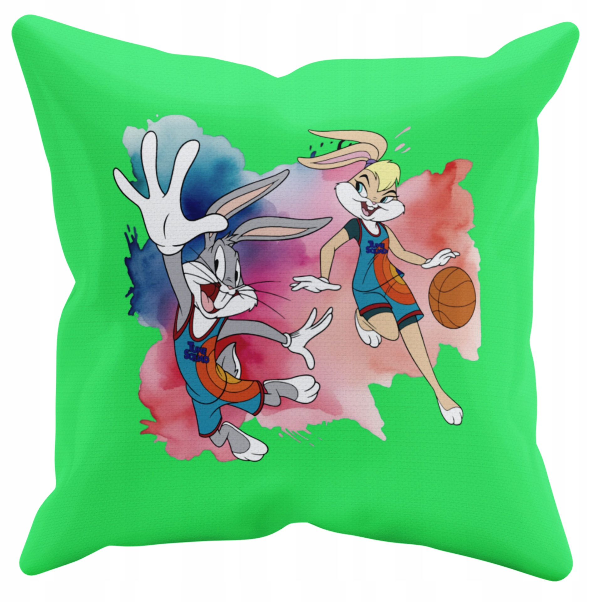 POSZEWKA NA PODUSZKĘ JAŚKA DO PRZEDSZKOLA BUGS I LOLA + IMIĘ GRATIS Kolor dominujący odcienie zieleni